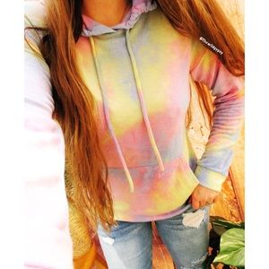 Ultra soft pastel tie dye popover hoodie 🌿